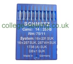 16X231 SUK SIZE 75 PACK OF 10 NEEDLES SCHMETZ