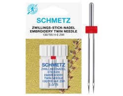 SCHMETZ TWIN EMBROIDERY 2MM SIZE 75 PACK OF 1 CARDED