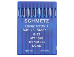 B27 SIZE 75 PACK OF 10 NEEDLES SCHMETZ