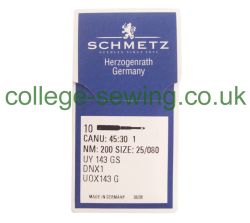 UY143GS SIZE 200 PACK OF 10 NEEDLES SCHMETZ