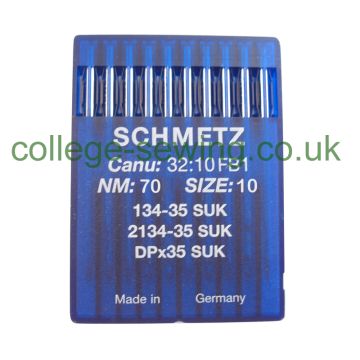 134-35 SUK SIZE 70 PACK OF 10 NEEDLES SCHMETZ 134-35 SUK SIZE 70 PACK OF 10 NEEDLES SCHMETZ
