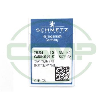 135X17 SERV7 NIT SIZE 140 PACK OF 10 NEEDLES SCHMETZ