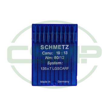 135X7LG SCARF SIZE 80 PACK OF 10 NEEDLES SCHMETZ DISCONTINUED