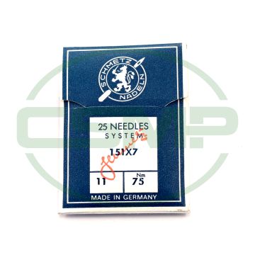 151X7 SIZE 75 = 60M PACK OF 10 NEEDLES SCHMETZ DISCONTINUED 151X7 SIZE 75 = 60M PACK OF 10 NEEDLES SCHMETZ DISCONTINUED
