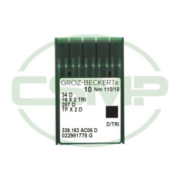 16X2TRI SIZE 110 PACK OF 10 NEEDLES GROZ BECKERT