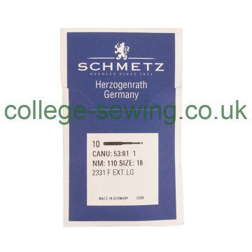 2331F EXT LG SIZE 110 PACK OF 10 NEEDLES SCHMETZ 2331F EXT LG SIZE 110 PACK OF 10 NEEDLES SCHMETZ
