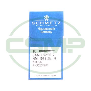 253SC SIZE 120 = 6 PACK OF 10 NEEDLES SCHMETZ