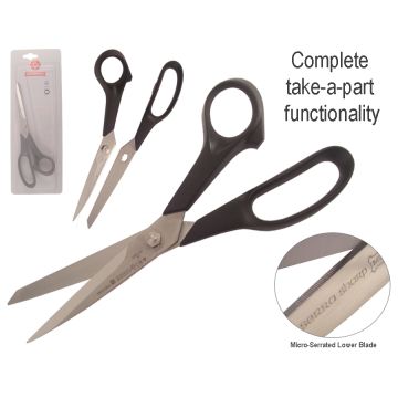 5560 8-1/2" SR SERRATED SCISSOR BLACK HANDLE