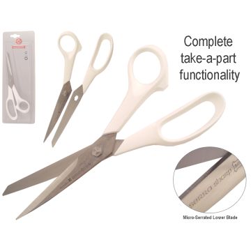 5560 8-1/2" SR SERRATED SCISSOR WHITE HANDLE