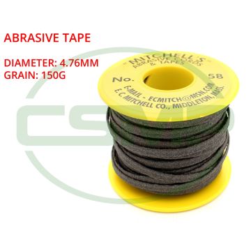 58 MITCHELLS ABRASIVE TAPE FLAT 3/16" 4.76mm 150g 15M 58 MITCHELLS ABRASIVE TAPE FLAT 3/16" 4.76mm 150g 15M
