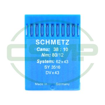 62X43 SIZE 80 PACK OF 10 NEEDLES SCHMETZ DISCONTINUED