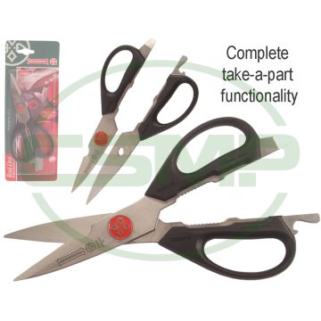 666 8-1/2" KITCHEN SHEARS MUNDIAL RED DOT