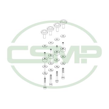 700-00265 SET OF FOUR BOLTS COMPLETE ASSY JUKI MO6800 GENUINE