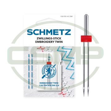 SCHMETZ TWIN EMBROIDERY 2MM SIZE 75 PACK OF 1 CARDED SCHMETZ TWIN EMBROIDERY 2MM SIZE 75 PACK OF 1 CARDED