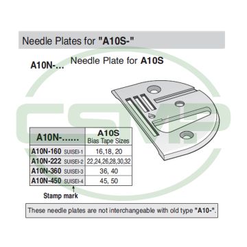 A10N160 N/PLATE A10S 16-20MM SUISEI