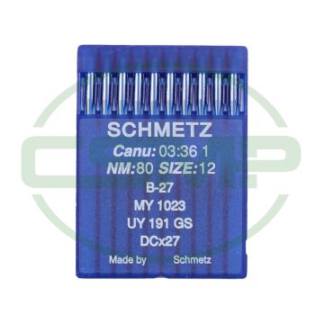 B27 SIZE 80 PACK OF 10 NEEDLES SCHMETZ B27 SIZE 80 PACK OF 10 NEEDLES SCHMETZ