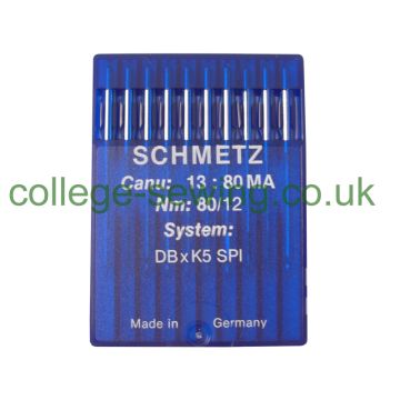 DBXK5SPI SIZE 80 PACK OF 10 NEEDLES SCHMETZ DBXK5SPI SIZE 80 PACK OF 10 NEEDLES SCHMETZ