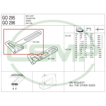 G0295 25mm-12mm BELT LOOP FOLDER - LIGHT