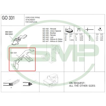 G0331X19mm CORD EDGE PIPING FOLDER - CLEARANCE PRICE G0331X19mm CORD EDGE PIPING FOLDER - CLEARANCE PRICE