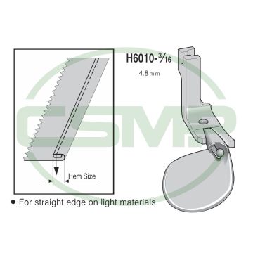H6010X3/16 = 4.8MM BALL HEMMER FOOT SUISEI
