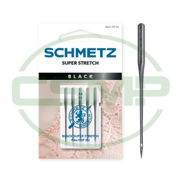 HAX1SPSU BLACK SUPER STRETCH SIZE 75 PACK OF 5 NEEDLES CARDED