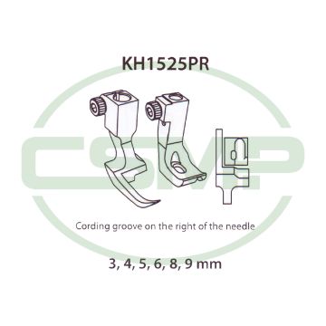 KH1525PRX9MM RIGHT PIPING FOOT SET PFAFF 1525 INCLUDES INNER AND OUTER FOOT