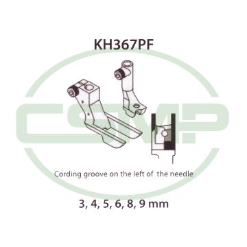 KH367PFX5MM PIPING FOOT SET LEFT 5MM ADLER 467  INCLUDES INNER AND OUTER FOOT