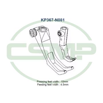 KP367-N081 NARROW FOOT SET DURKOPP INCLUDES INNER AND OUTER FOOT