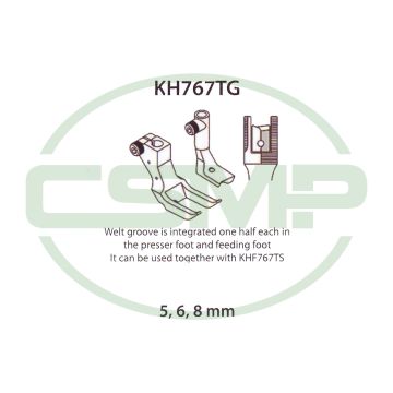 KP767TGX5MM PIPING FOOT SET LEFT 5MM ADLER 467  INCLUDES INNER AND OUTER FOOT