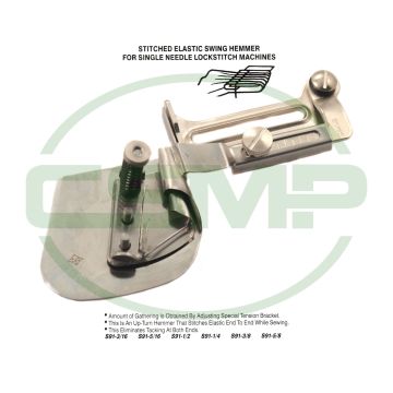 S91X5/16=8mm ELASTIC SWING HEMMER & FOOT S91X5/16=8mm ELASTIC SWING HEMMER & FOOT