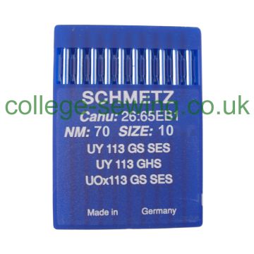 UY113GS SES SIZE 70 PACK OF 10 NEEDLES SCHMETZ UY113GS SES SIZE 70 PACK OF 10 NEEDLES SCHMETZ