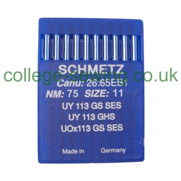 UY113GS SES SIZE 75 PACK OF 10 NEEDLES SCHMETZ UY113GS SES SIZE 75 PACK OF 10 NEEDLES SCHMETZ