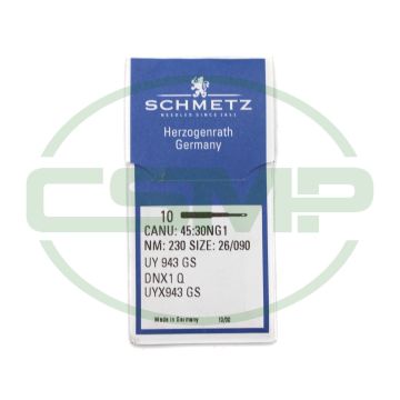 UY943GS SIZE 230 PACK OF 10 NEEDLES SCHMETZ