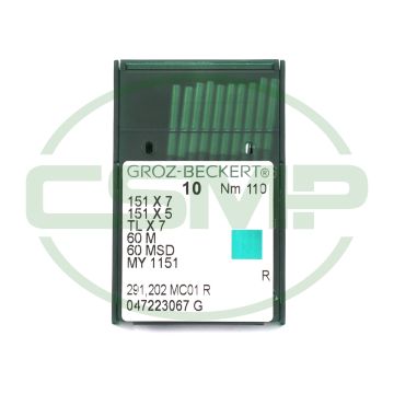 151X7 SIZE 110 = 60M PACK OF 10 NEEDLES GROZ BECKERT