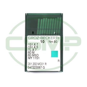 151X7 SIZE 80 = 60M PACK OF 10 NEEDLES GROZ BECKERT