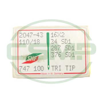 16X2TRI SIZE 110 PACK OF 10 NEEDLES SINGER DISCONTINUED