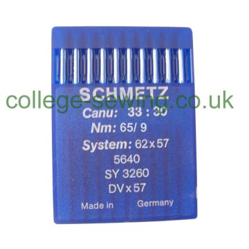 62X57 SIZE 65 PACK OF 10 NEEDLES SCHMETZ