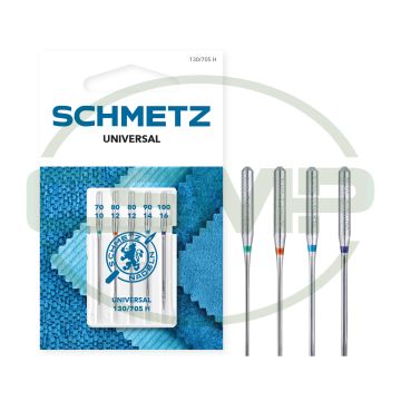 SCHMETZ UNIVERSAL SIZE 70-100 PACK OF 5 CARDED