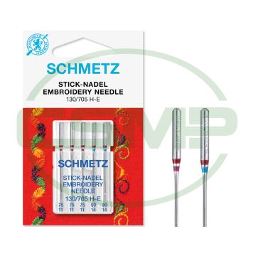 SCHMETZ EMBROIDERY SIZE 75-90 PACK OF 5 CARDED