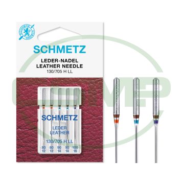 SCHMETZ LEATHER SIZE 80 - 100 PACK OF 5 CARDED