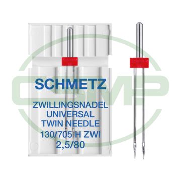 SCHMETZ TWIN 2.5MM SIZE 80 PACK OF 1 NEEDLE