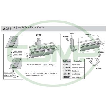 A255 ADJUSTABLE TAPE FOOT SUISEI UP TO 55MM