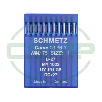 B27 SIZE 75 PACK OF 10 NEEDLES SCHMETZ