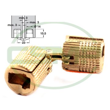 BRASS BARREL HINGE 14MM TABLE TOP PRICED EACH