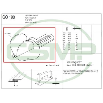G0190 6.4mm LAP SEAM FOLDER LIGHT