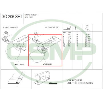 G0206BX8mm ADJ. SPRING HEMMER MEDIUM