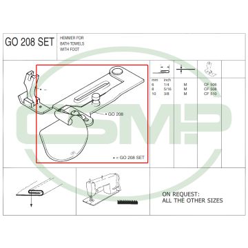 G0208X8mm ADJ. HEMMER - BATH TOWELS