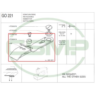 G0221 ADJ. DOWNTURN HEMMER -KNITTED MAT.8-15mm - CLEARANCE PRICE