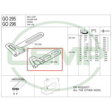 G0296 28mm-14mm BELT LOOP FOLDER MEDIUM/HEAVY