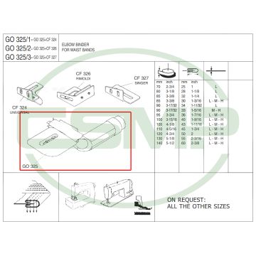 G0325 90-34mm ELBOW / WAISTBAND FOLDER MEDIUM